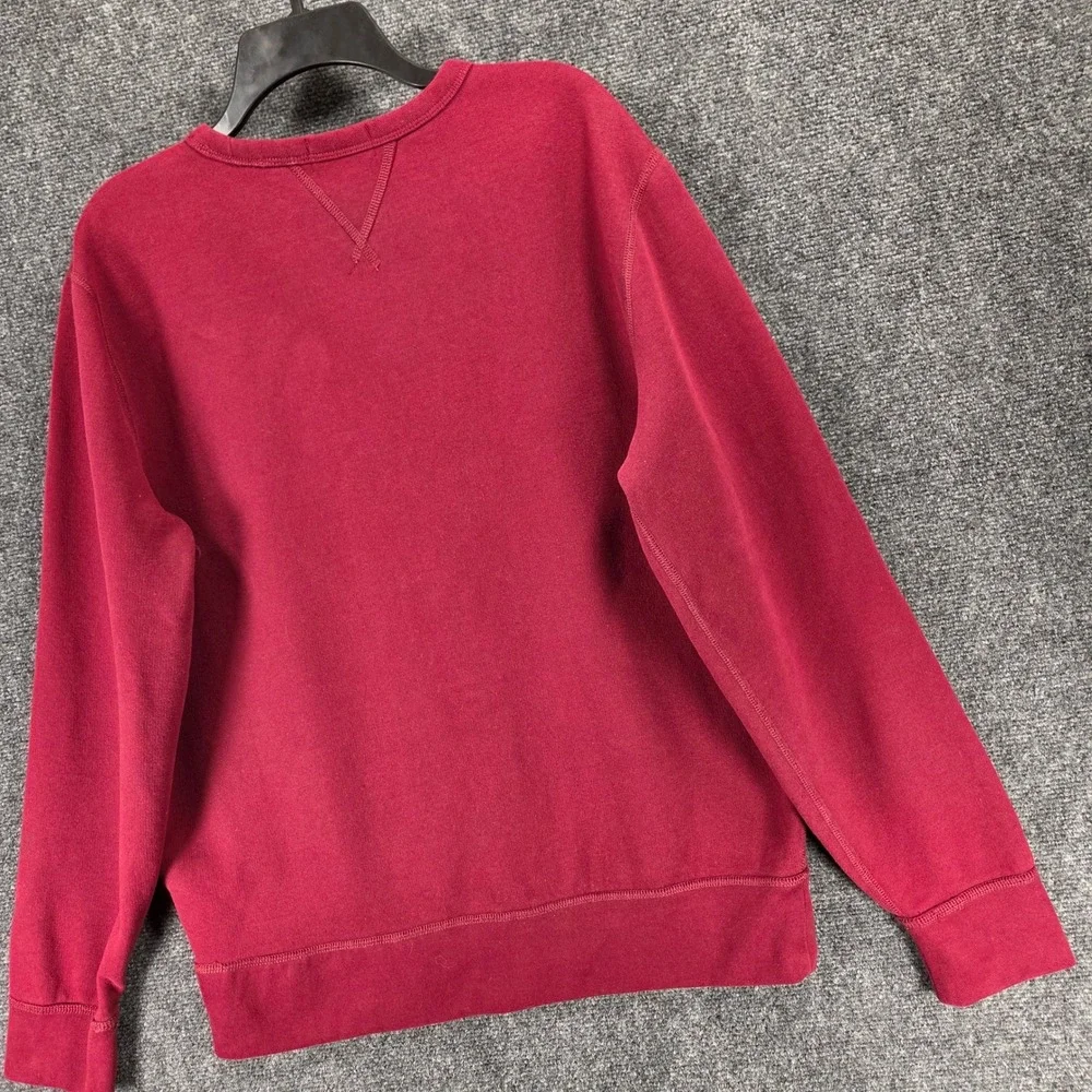Polo Ralph Lauren‎ Fleece Pullover Sweatshirt Mens Large Red Cotton Blend Preppy